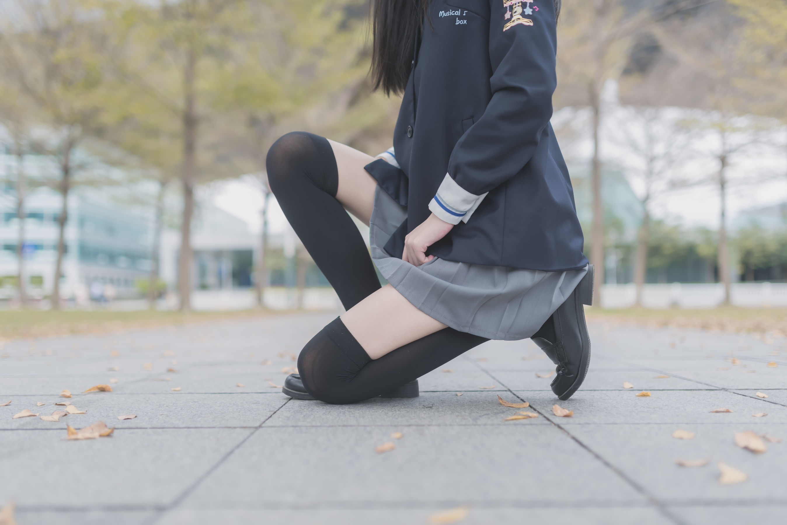 Schoolgirl outside