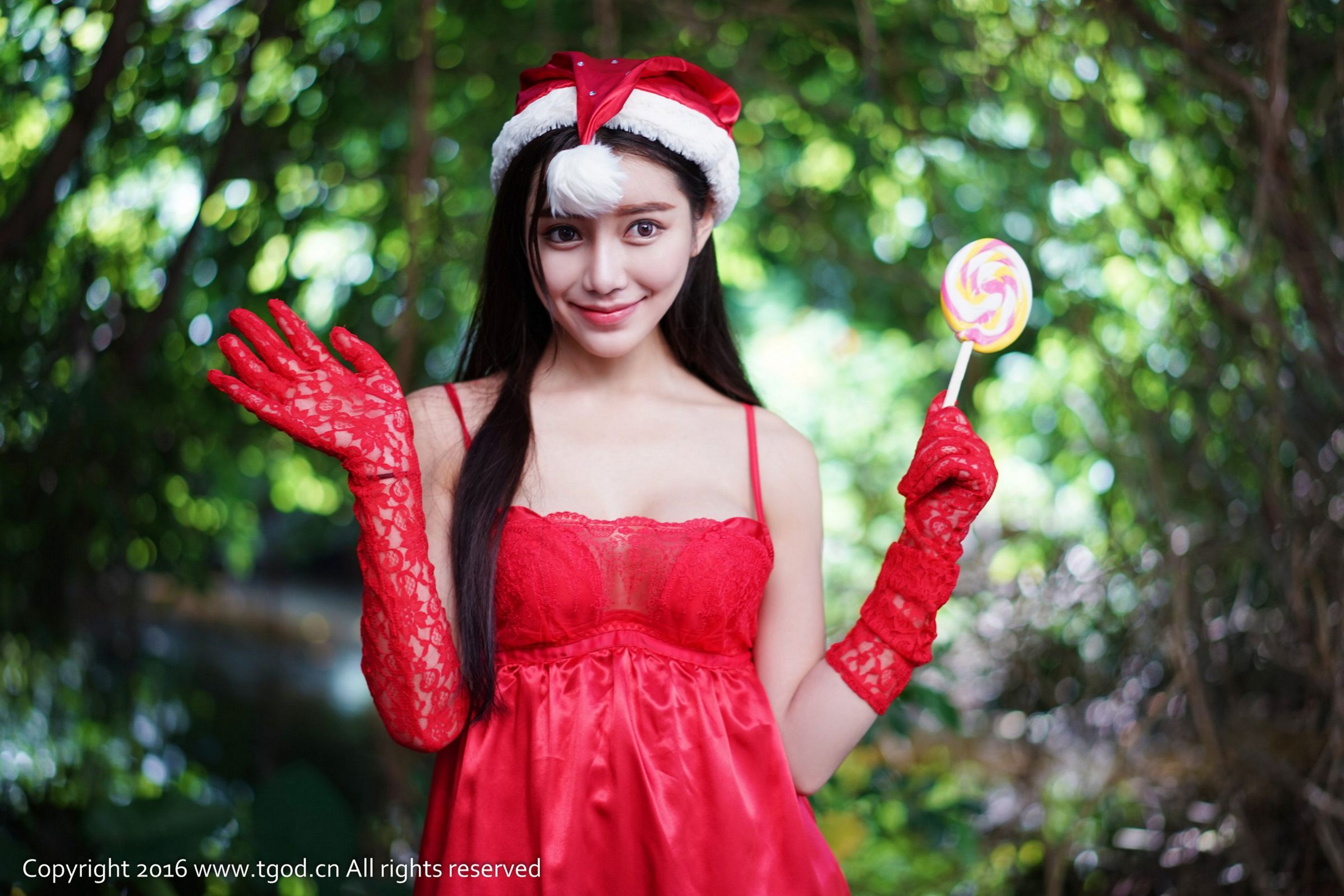 Angelic smile. Christmas Maid.